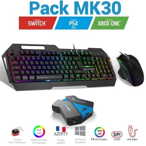 Pack Gamer Mk Clavier Semi M Canique Rgb Souris Rgb Dpi