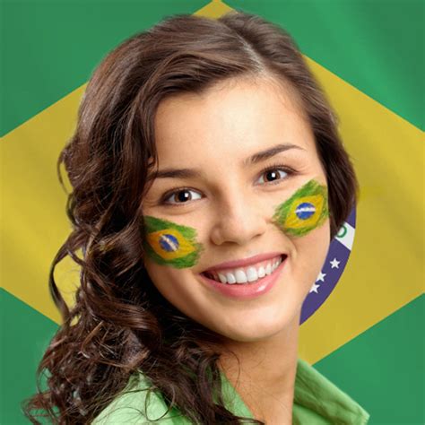 Virtual Brazil Face Paint - add a flag of Brazil on a photo.