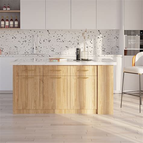 72" Large Natural Kitchen Island with Storage Modern Kitchen Cabinet ...