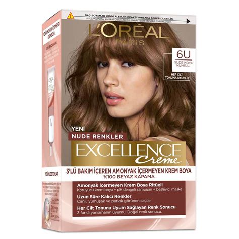 Loreal Paris Excellence Creme Nude Colors Hair Dye 6U Nude Dark Auburn Excellence