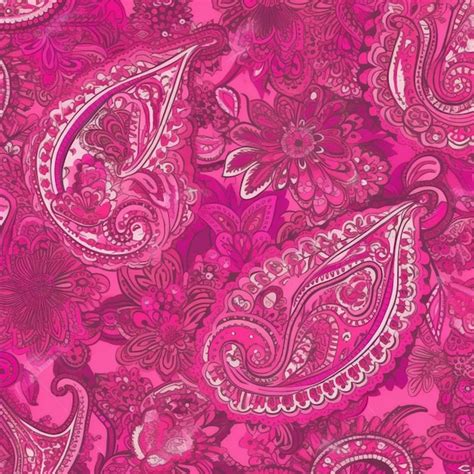 Premium Ai Image A Close Up Of A Pink Paisley Print Fabric With A Lot Of Flowers Generative Ai