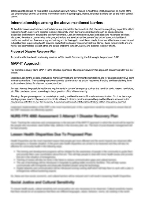 SOLUTION Nurs Fpx 4060 Assessment 3 Attempt 1 Disaster Recovery Plan