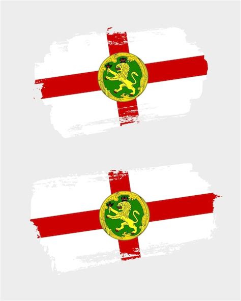 Premium Vector Set Of Two Creative Brush Painted Flags Of Alderney