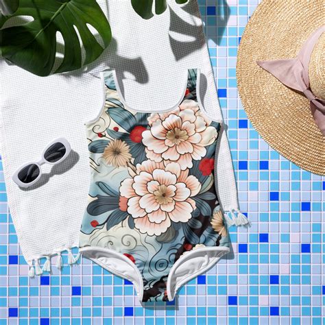 Youth Japanese Print Floral One Piece Swimsuit For Her Etsy