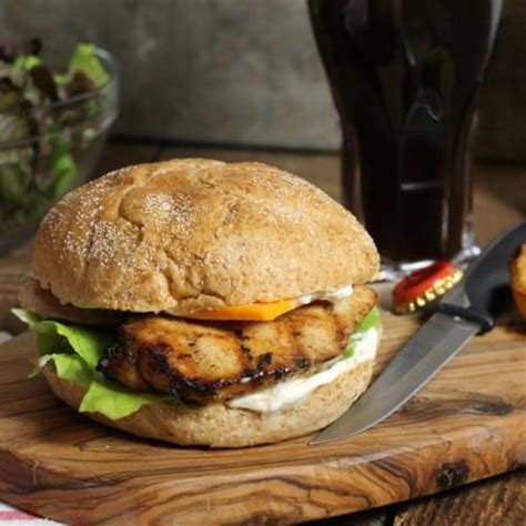 Easy Marinated Grilled Chicken Burgers Earth Food And Fire