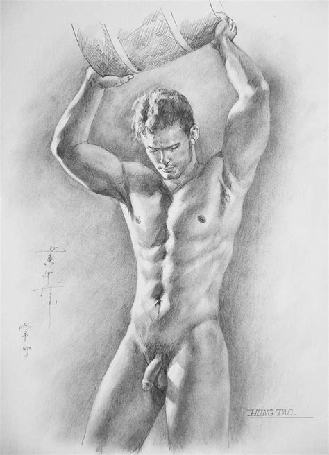 Original Pencil Male Nude Gay Interes Drawing By Hongtao Huang