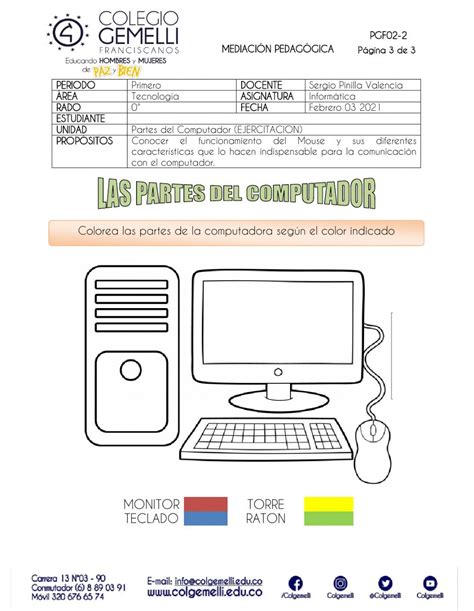 Ficha De Partes De La Computadora Para Preescolar Hot Sex Picture