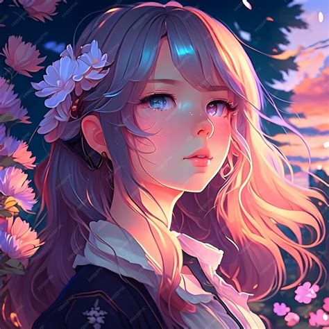 Premium AI Image | aesthetic anime girl pastel color