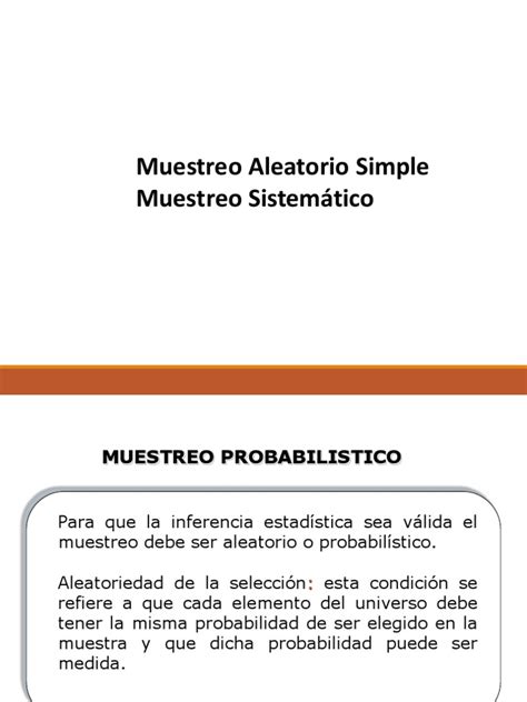 Muestreo Aleatorio Simple Y Sistematico Descargar Gratis Pdf Muestreo Estadísticas