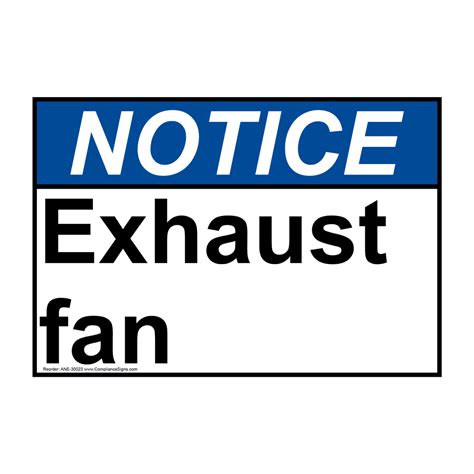 Ansi Exhaust Fan Duct Sign Ane 30024