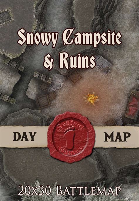 Seafoot Games Snowy Campsite Ruins X Battlemap Seafoot