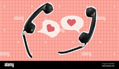 Retro Telephone Handset Cable Cartoon Hi Res Stock Photography And