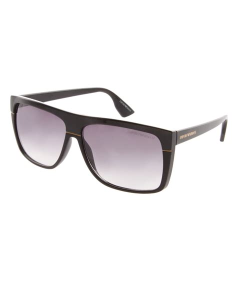 Emporio Armani Flat Brow Sunglasses In Black For Men Lyst