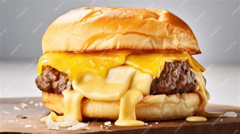 Premium Photo | Cheese burger American cheese burger with bacon onion