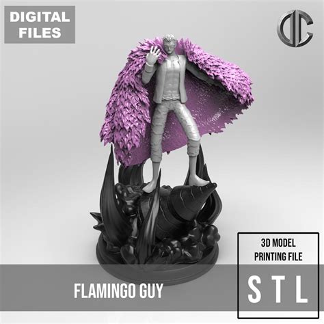 A648 Anime Character Design The Flamingo Guy Man Stl 3d Model