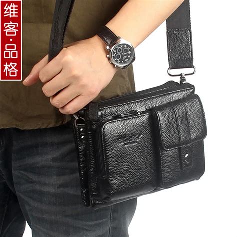 Cheer Soul Genuine Leather Crossbody Bags For Men Small Day Clutches