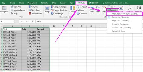 How to automatically color alternating rows/columns in Excel?