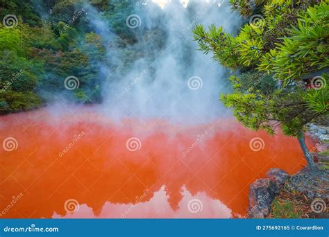 Chinoike Jigoku Hot Spring In Beppu Oita The Town Is Famous For Its Onsen Hot Springs Stock