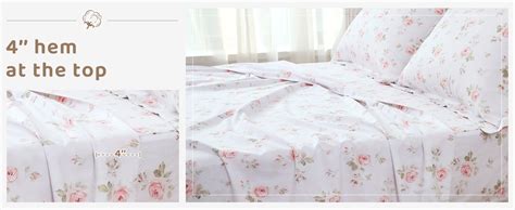 Qsh Floral Queen Size Sheet Sets Shabby Vintage Chic Rose Flower 100 Cotton