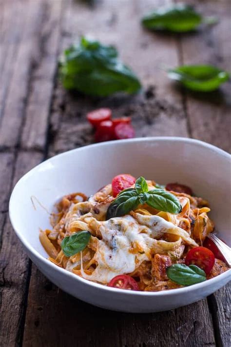 One Pot 30 Minute Creamy Tomato Basil Pasta Bake Half Baked Harvest