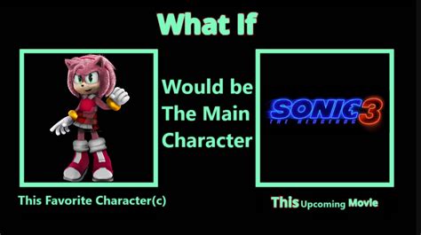 Amy Rose Would Be the Main Character Sonic Movie 3 by CobyMaverick on DeviantArt