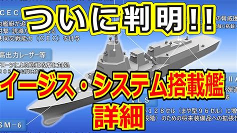 【緊急解説】ついに判明 イージス・システム搭載艦の詳細 Youtube