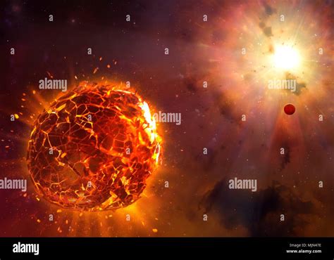 Supernova Destruyendo El Planeta Ilustración Un Planeta Rocoso Yace En La Estela De Su