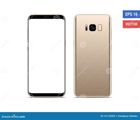 Realistic Vector Flat Mock Up Samsung Galaxy S With Blank Screen