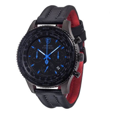 Ceas Detomaso Dt N Milano Chronograph Milanaise Black Red Barbatesc