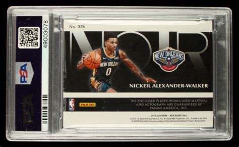 Nickeil Alexander Walker Panini Noir Rookie Patch Autographs