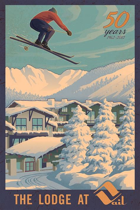 The Lodge At Vail On Behance Ski Posters Vintage Ski Posters Retro