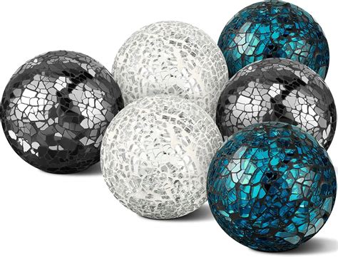 Amazon Hiziwimi 6Pcs Decorative Ball Set 6cm 2 4inch Mosaic Glass