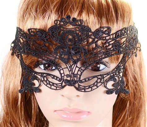 1pc Black Sexy Lady Lace Mask Cutout Eye Mask For Masquerade Halloween