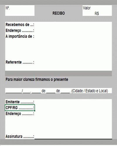 Modelo De Recibo De Pagamento Em Excel