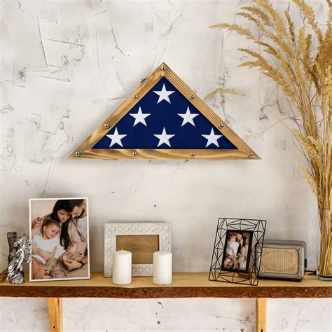 Rustic Wood Military Flag Display Case Small (3' x 5' Folded Flag) – J ...