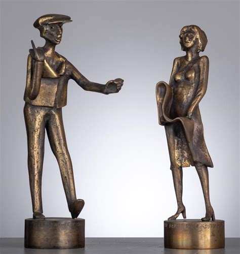 Sold Price Jef Claerhout A Pair Of Bronze Sculptures N