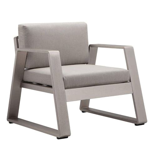 Benjara Gray Fabric Arm Chair With Aluminum Frame BM287739 The Home Depot