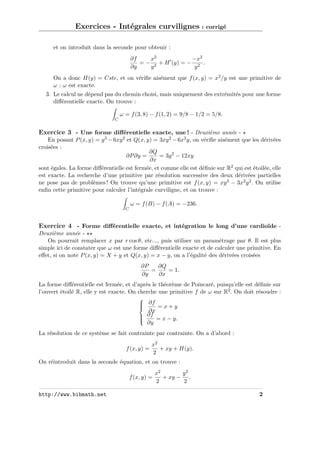 Exercice Integrcurvcor Pdf