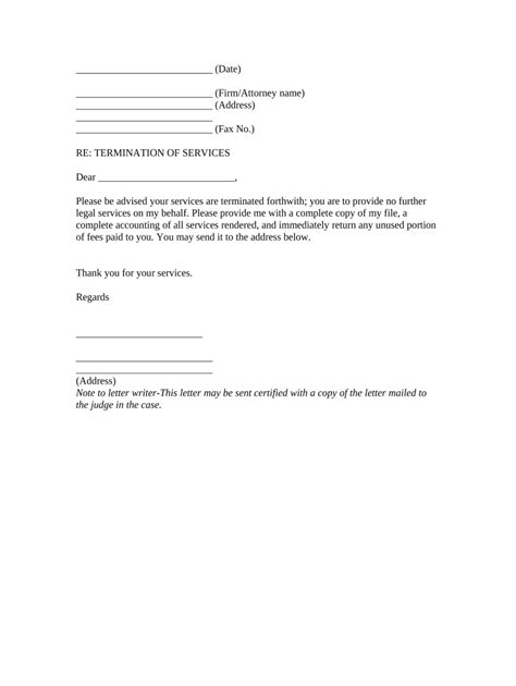 Attorney Termination Letter Pdf Doc Template Pdffiller