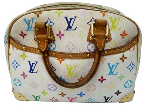 Louis Vuitton White Monogram Multicolor Trouville Satchel Bag Sale