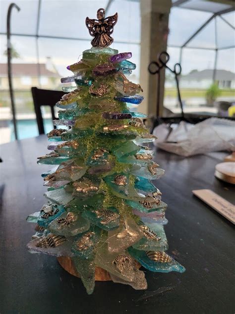 Sea Glass Christmas Tree 8 X 6 Marine Life Etsy