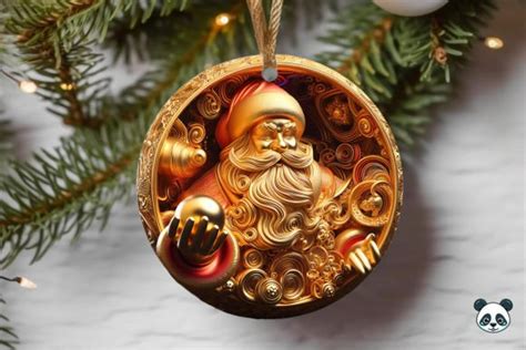 Gold Santa D Christmas Ornament Bundle Bundle Creative Fabrica