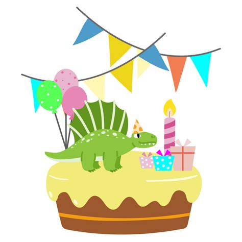 Happy Birthday Dinosaur Party Cake Happy Dino Clipart 27764683 Png