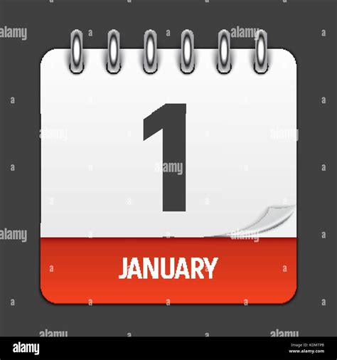 1 Januar Kalender täglich Symbol Vector Illustration Emblem Element