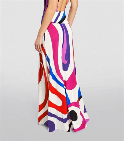 Womens Pucci Multi Marmo Print Maxi Skirt Harrods Uk