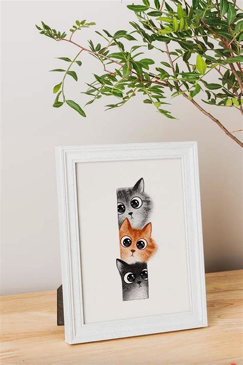 Cat Bookmark Printable Bookmark Cat Lover Gift Watercolor - Etsy