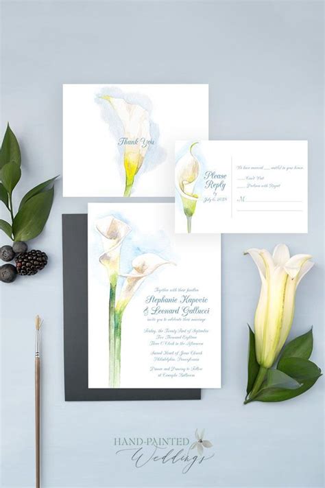 Calla Lily Watercolor Wedding Invitation Calla Lily Wedding