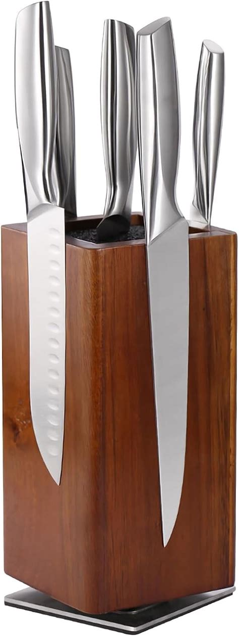 Magnetic Knife Block Without Knives 360Rotatable Knife Holder With