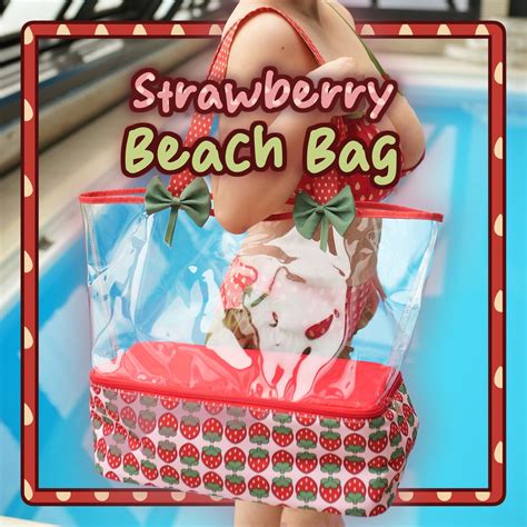 Strawberry Beach Bag - Spacious & Cute - Mochipan