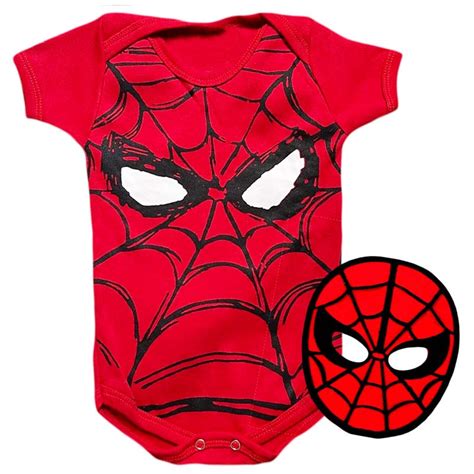 Body Bebê Homem Aranha Máscara Baby Dress